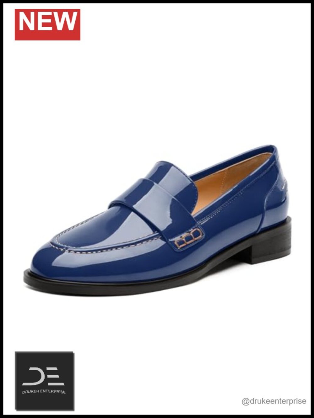 Patent Synthetic Leather Penny Loafers Slip On Flats Low Heel Cushioned Insole
